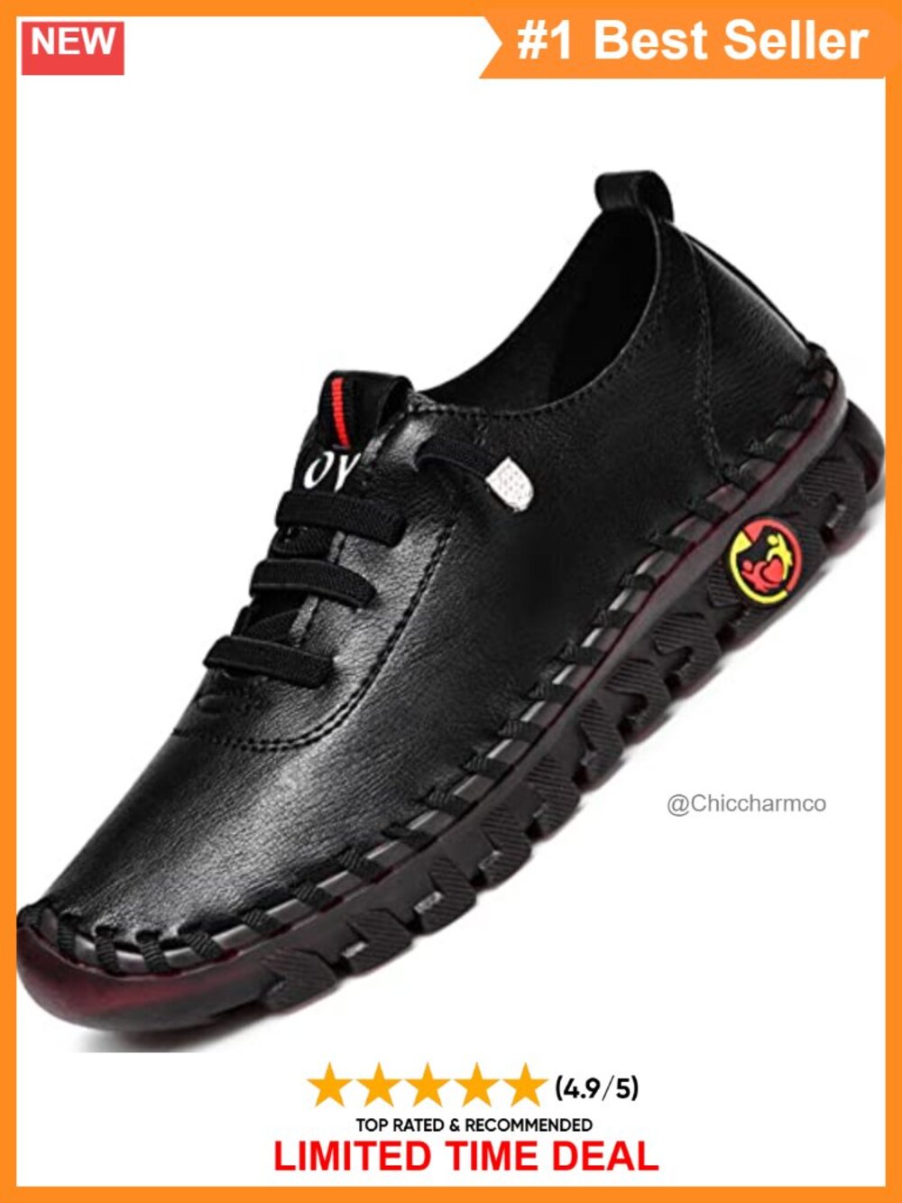 Handmade Microfiber Leather Flats Breathable Non-Slip Round Toe Loafers